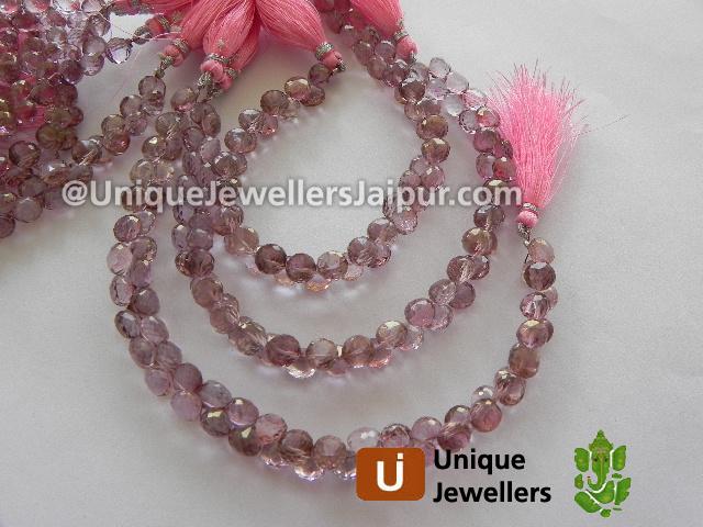 Pink Quartz Faceted Onion Beads